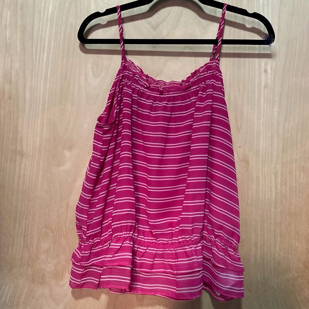 Banana Republic Pink Striped Tank Top